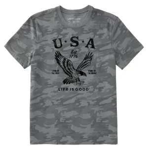 Men's USA 1776 Eagle Short Sleeve Allover Printed Crusher Tee Life is Good