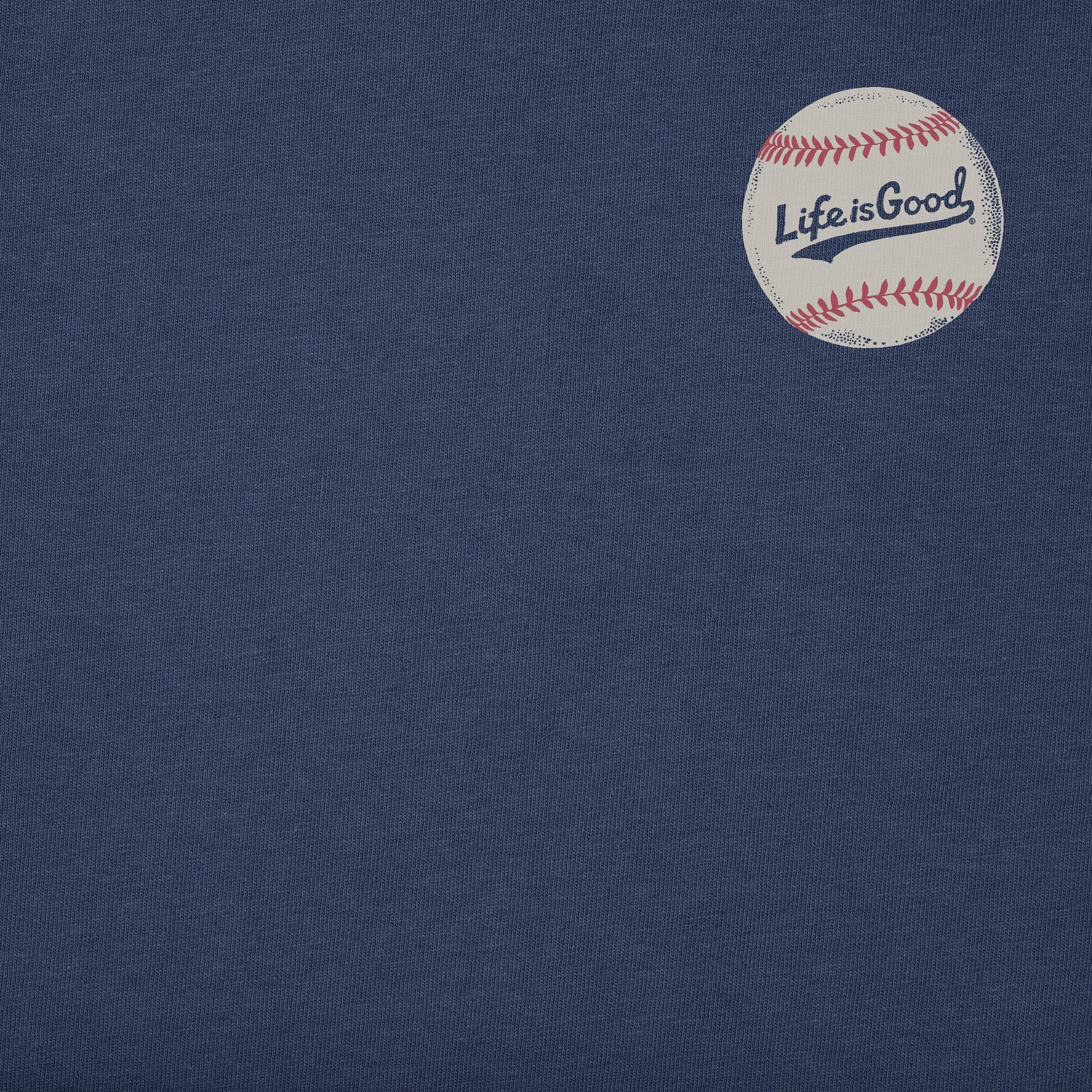Men's Vertical USA Flag Baseball Short Sleeve Tee Life is Good