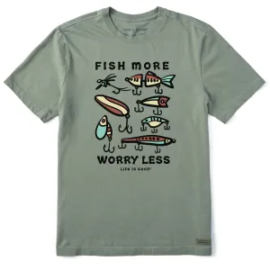 Men's Vintage Fish More Worry Less Short Sleeve Crusher Tee Life is Good