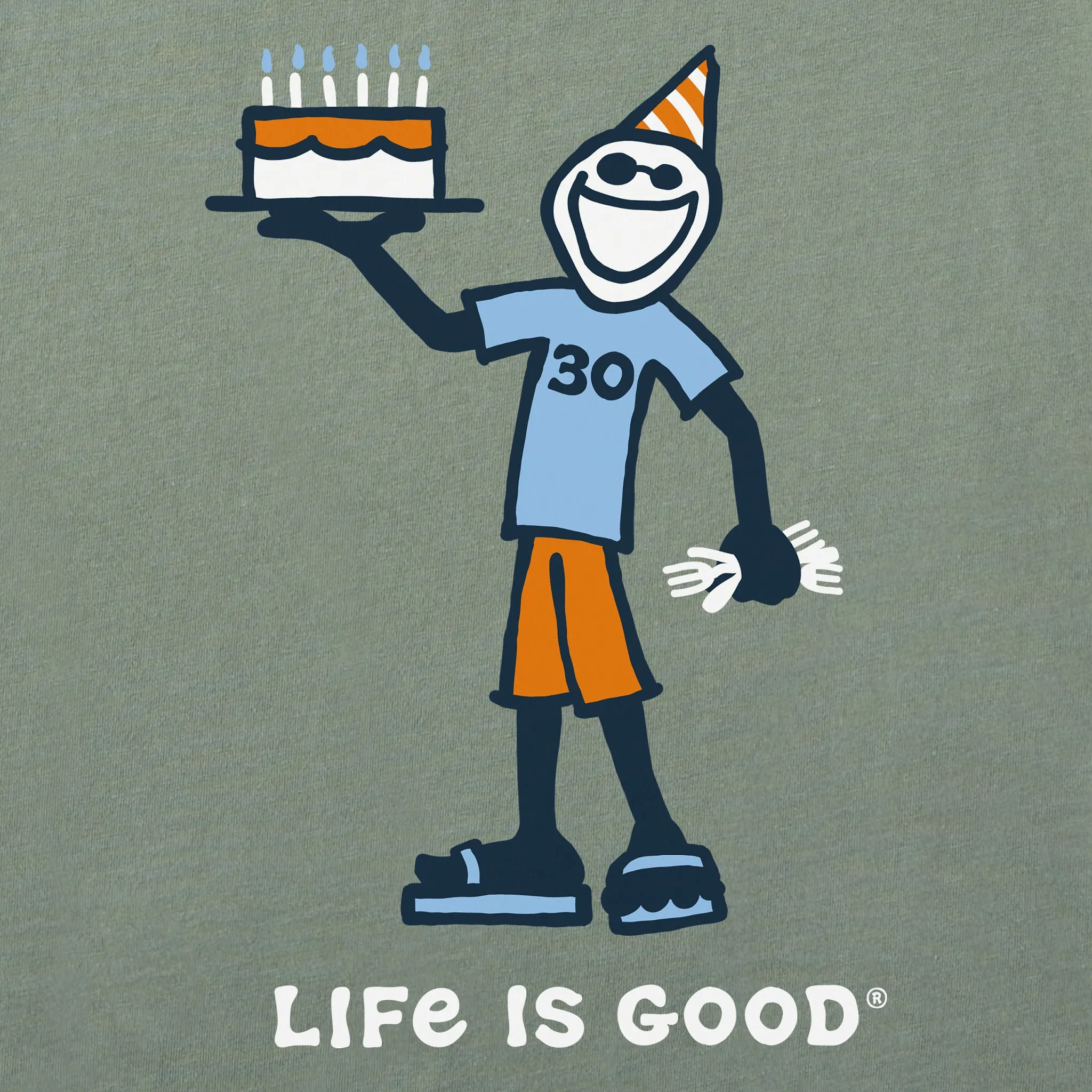 Men's Vintage Jake 30th Birthday Short Sleeve Crusher Tee Life is Good