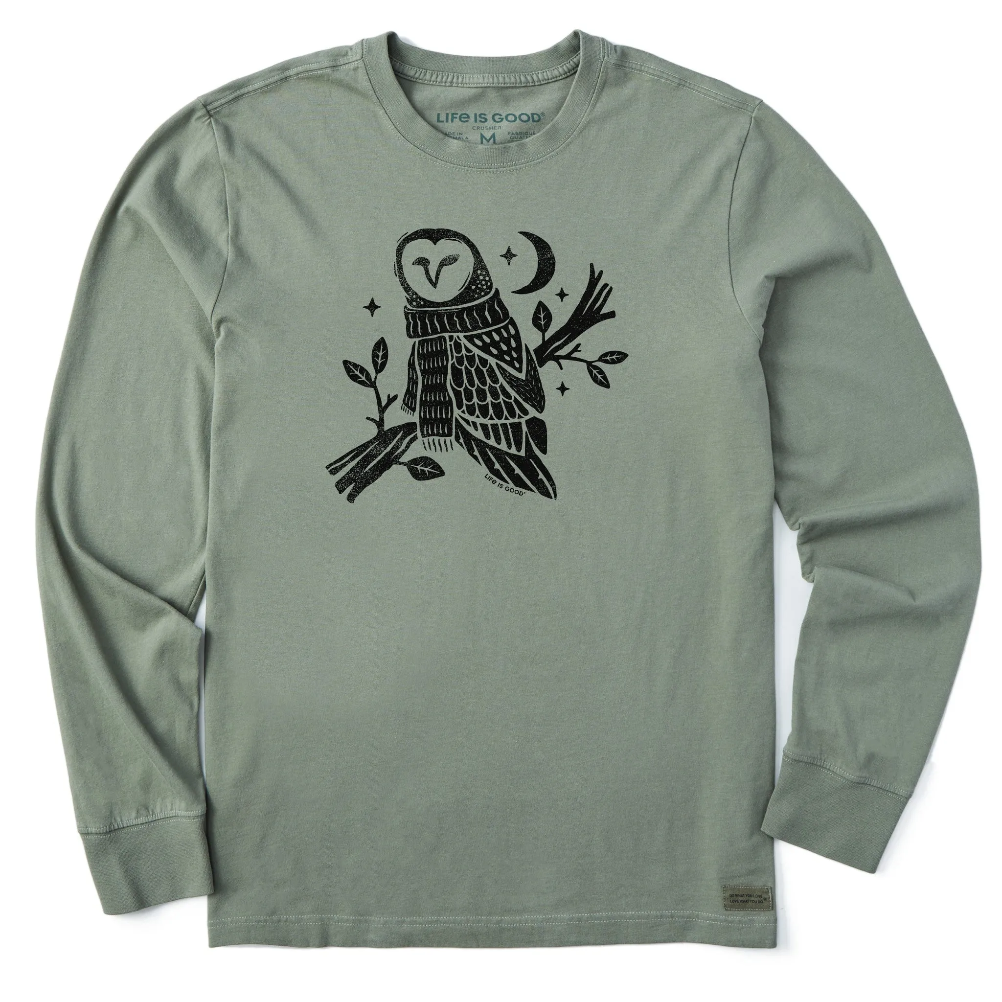 Men's Warmly Dressed Owl Long Sleeve Crusher Tee Life is Good