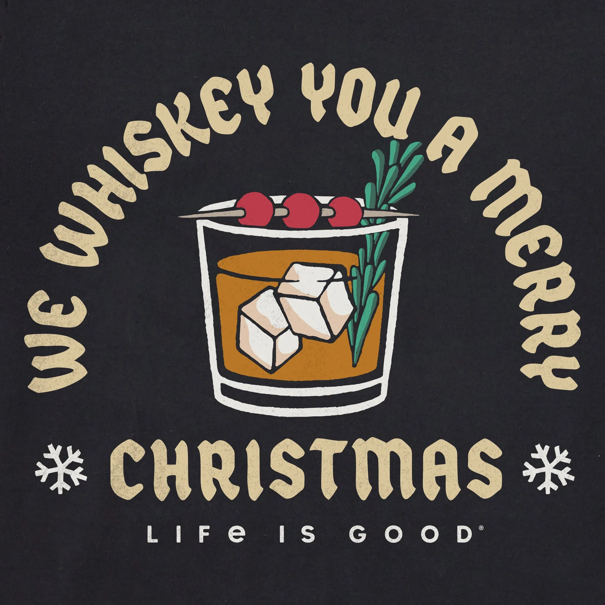 Men's We Whiskey You a Merry Christmas Long Sleeve Crusher Tee Life is Good