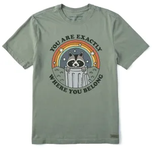Men's Where You Belong Raccoon Short Sleeve Crusher Tee Life is Good