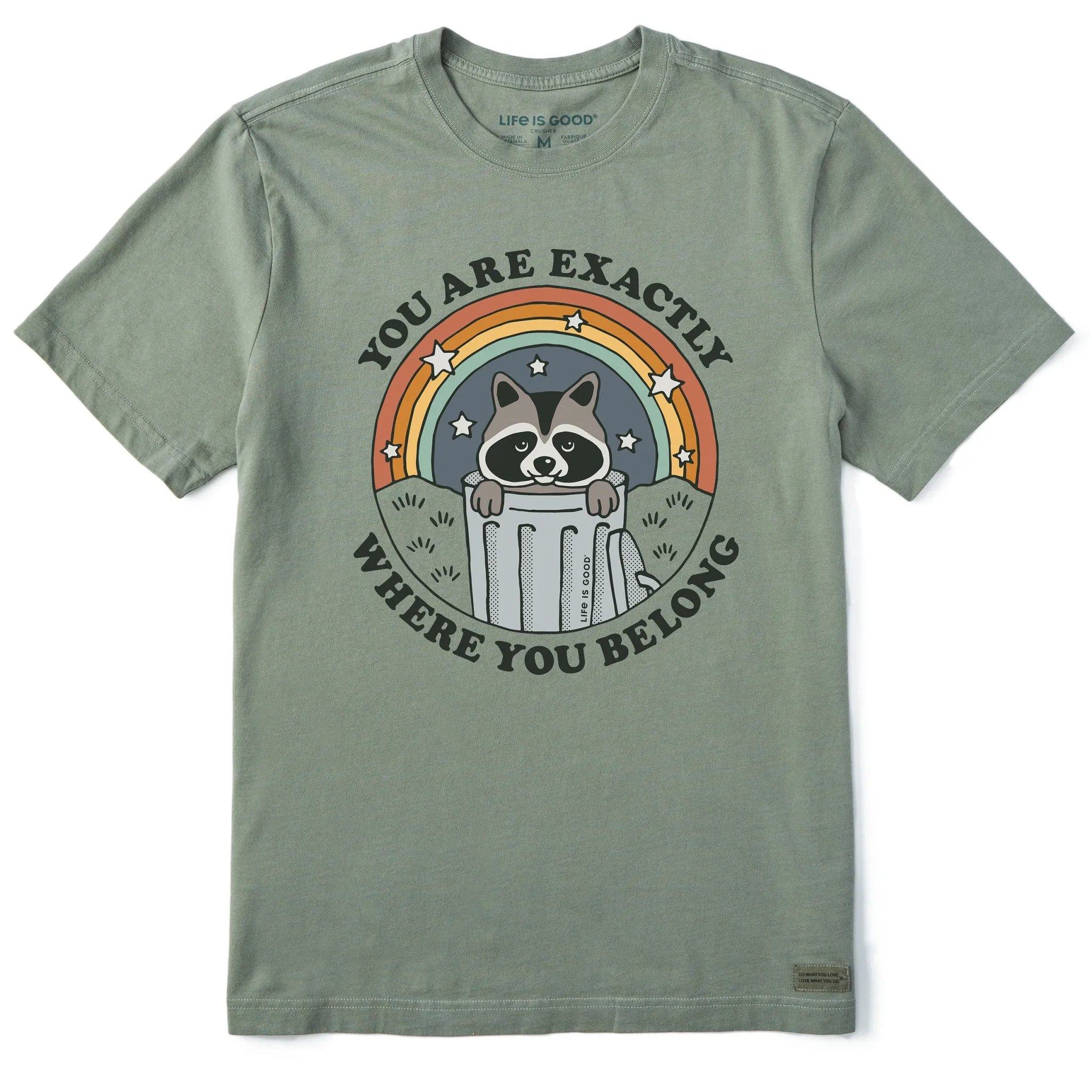 Men's Where You Belong Raccoon Short Sleeve Crusher Tee Life is Good