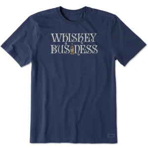 Men's Whiskey Business Bottle Short Sleeve Crusher Tee Life is Good