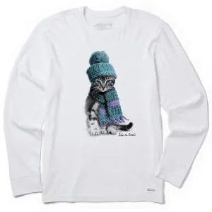 Men's Winter Cat Hat Long Sleeve Crusher Tee Life is Good
