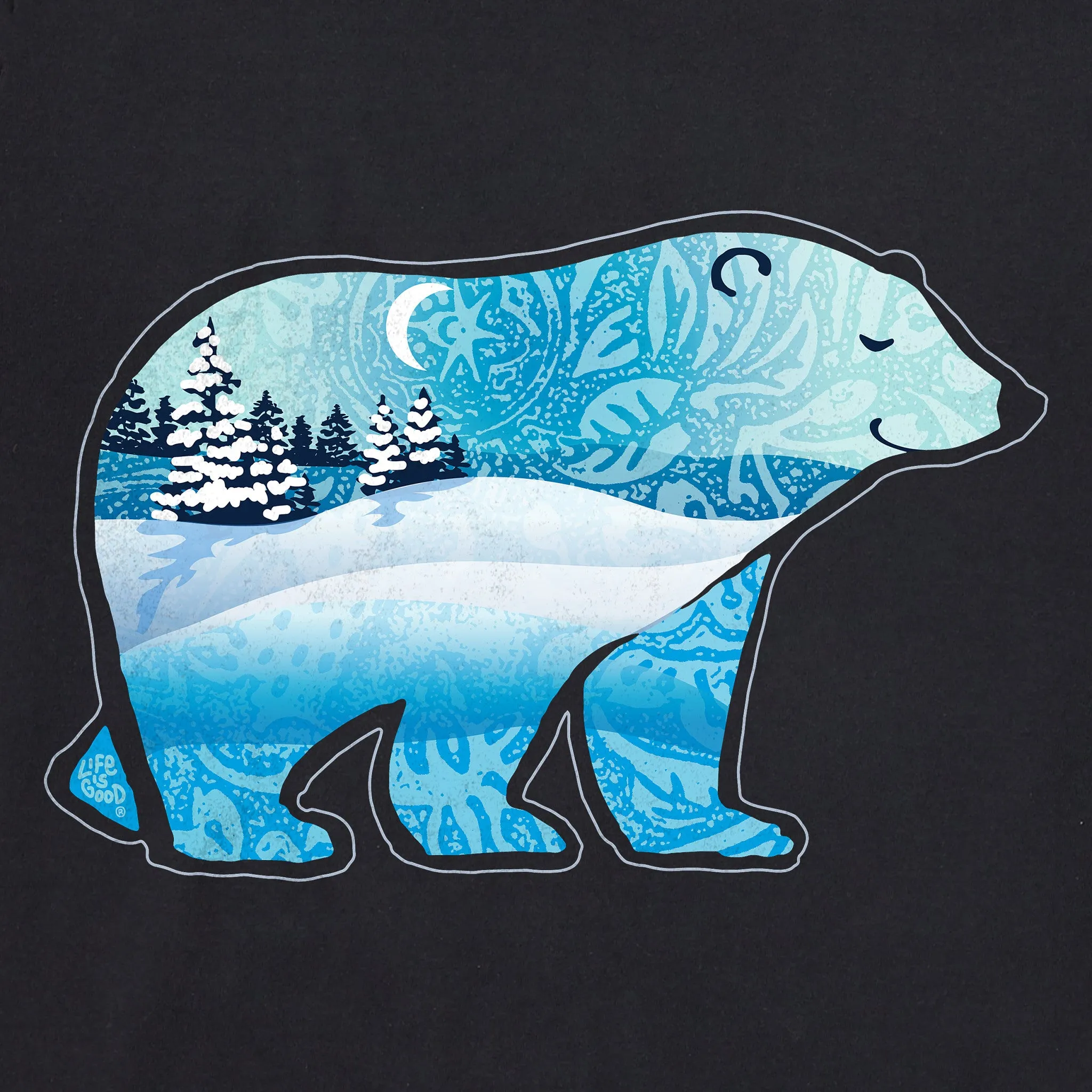 Men's Winter Polarscape Long Sleeve Crusher Tee Life is Good