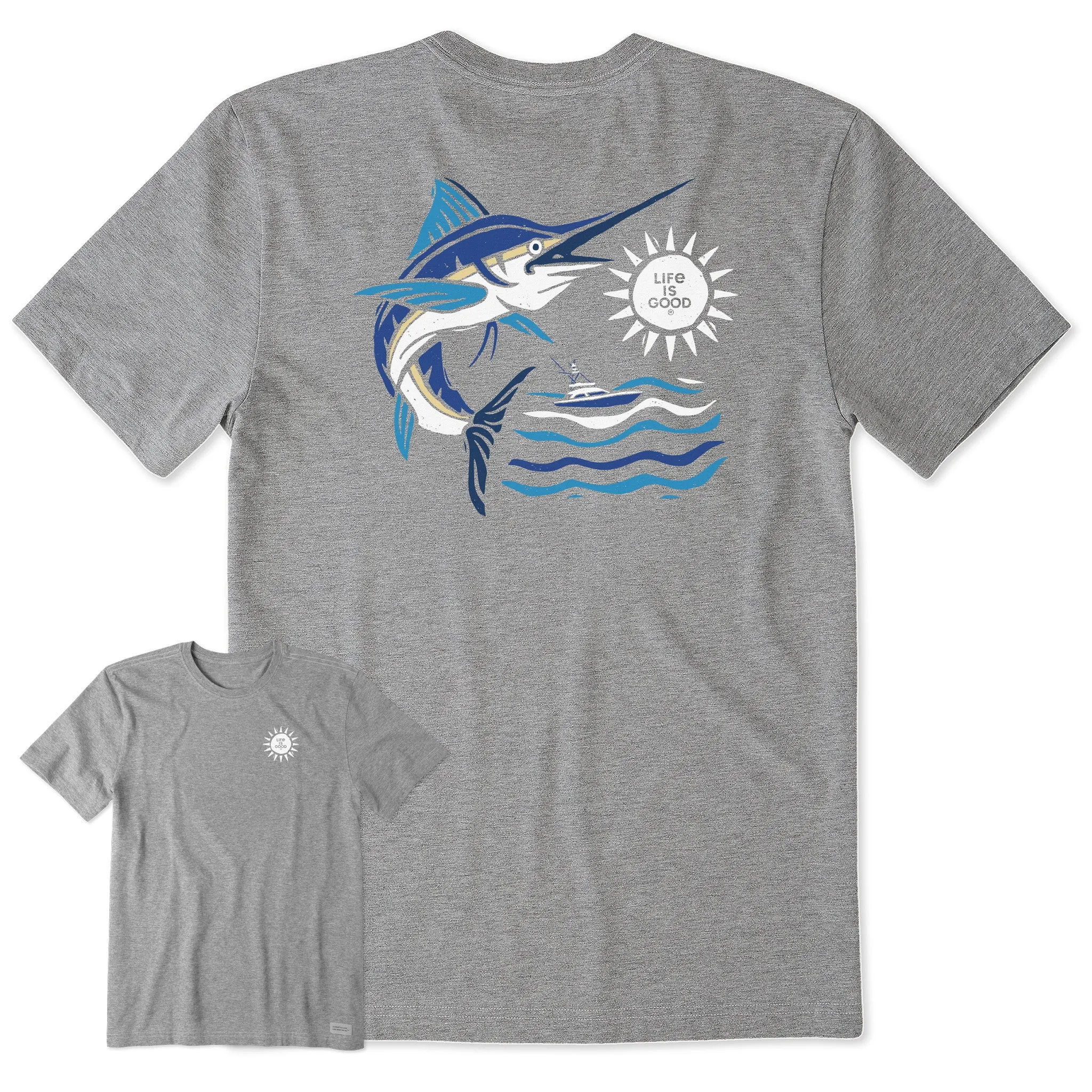 Men's Woodcut Marlin Short Sleeve Tee Life is Good