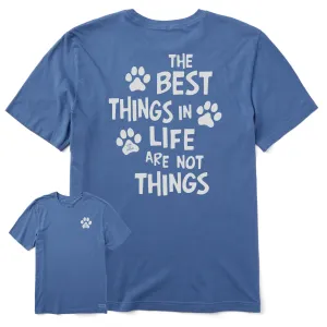 Men's Wordsmith Best Things in Life Paws Short Sleeve Crusher Tee Life is Good