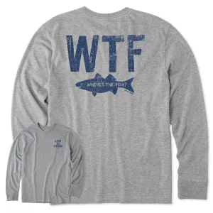 Men's WTF Where's the Fish Long Sleeve Crusher Tee Life is Good