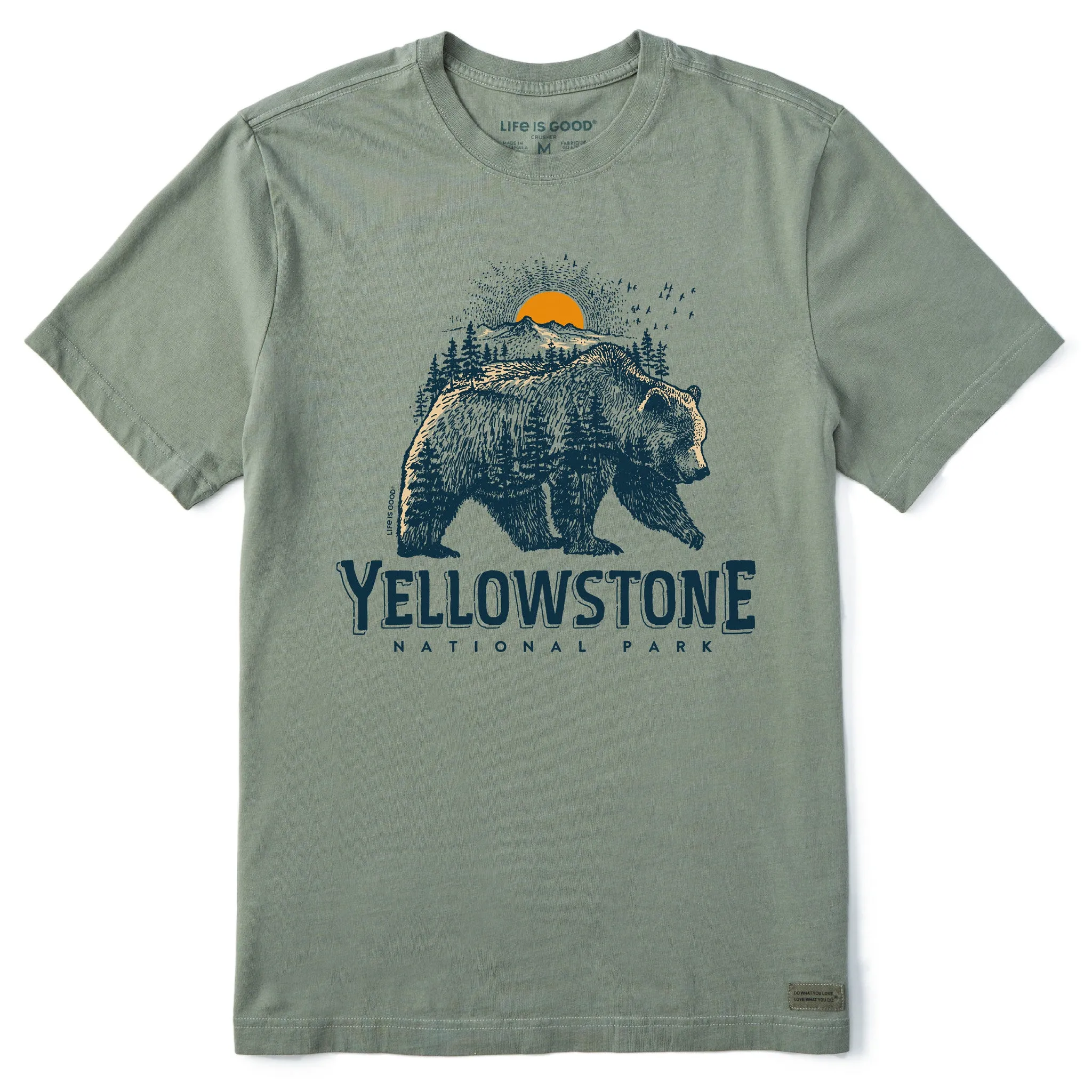 Men's Yellowstone Bearscape Short Sleeve Crusher Tee Life is Good