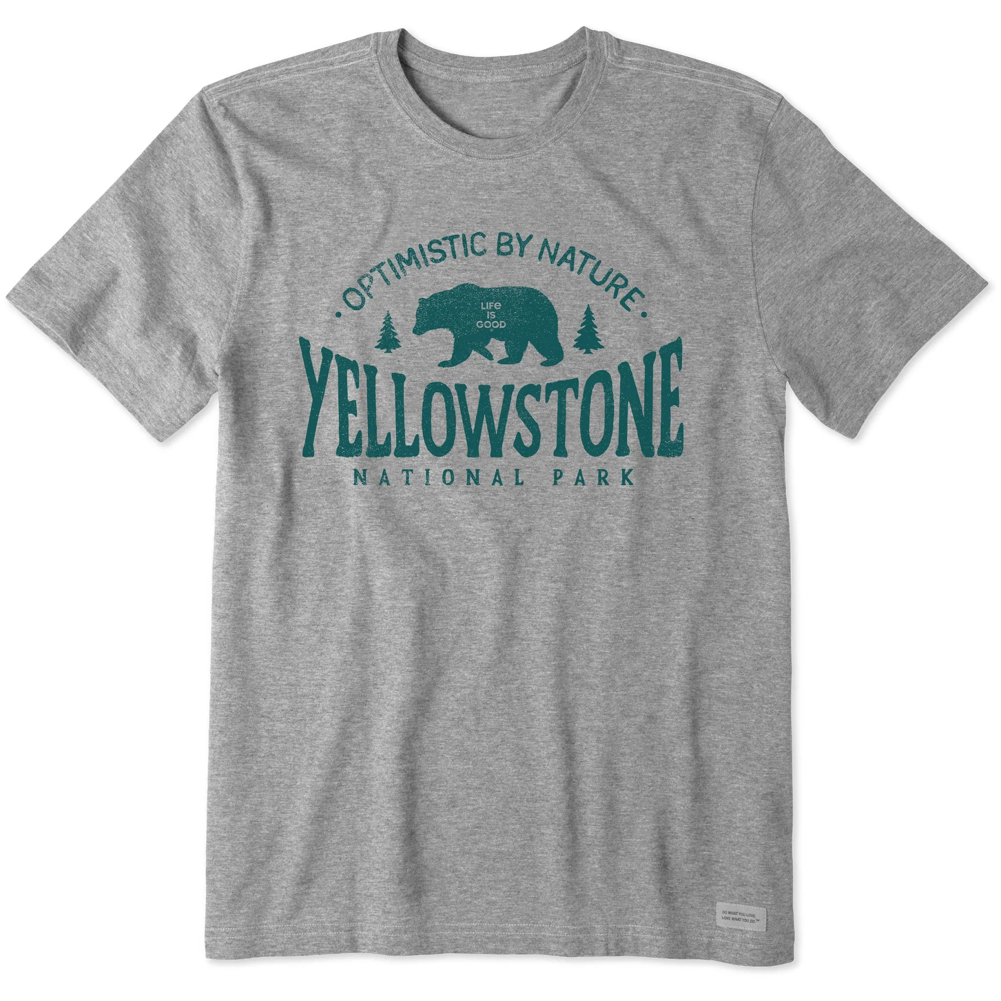 Men's Yellowstone Optimistic By Nature Grizzly Short Sleeve Crusher Tee Life is Good