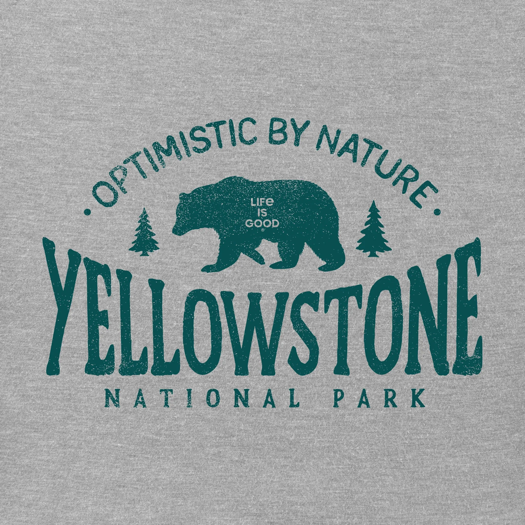 Men's Yellowstone Optimistic By Nature Grizzly Short Sleeve Crusher Tee Life is Good