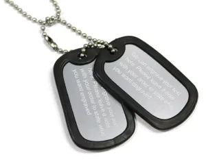 METAL DOG TAGS WITH LASER ENGRAVING, PAIR Silvermans