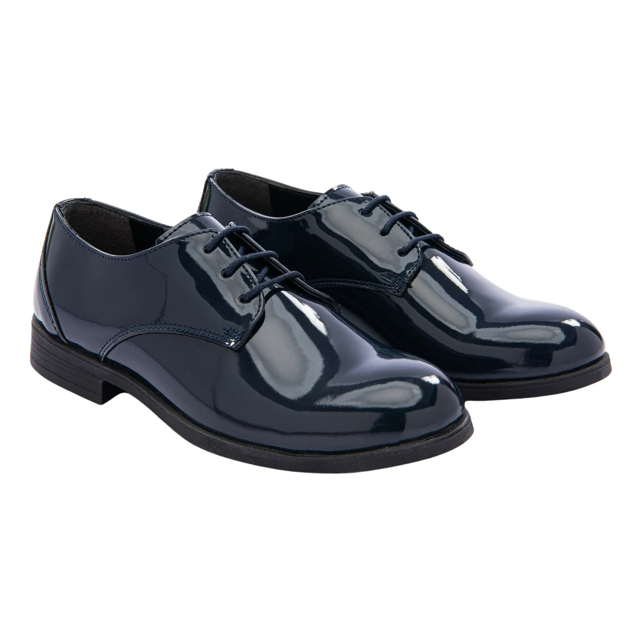 Navy Patent Lace Dress Shoes