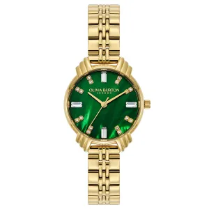 Olivia Burton Art Deco Emerald and Gold Ladies Watch OB16DC02