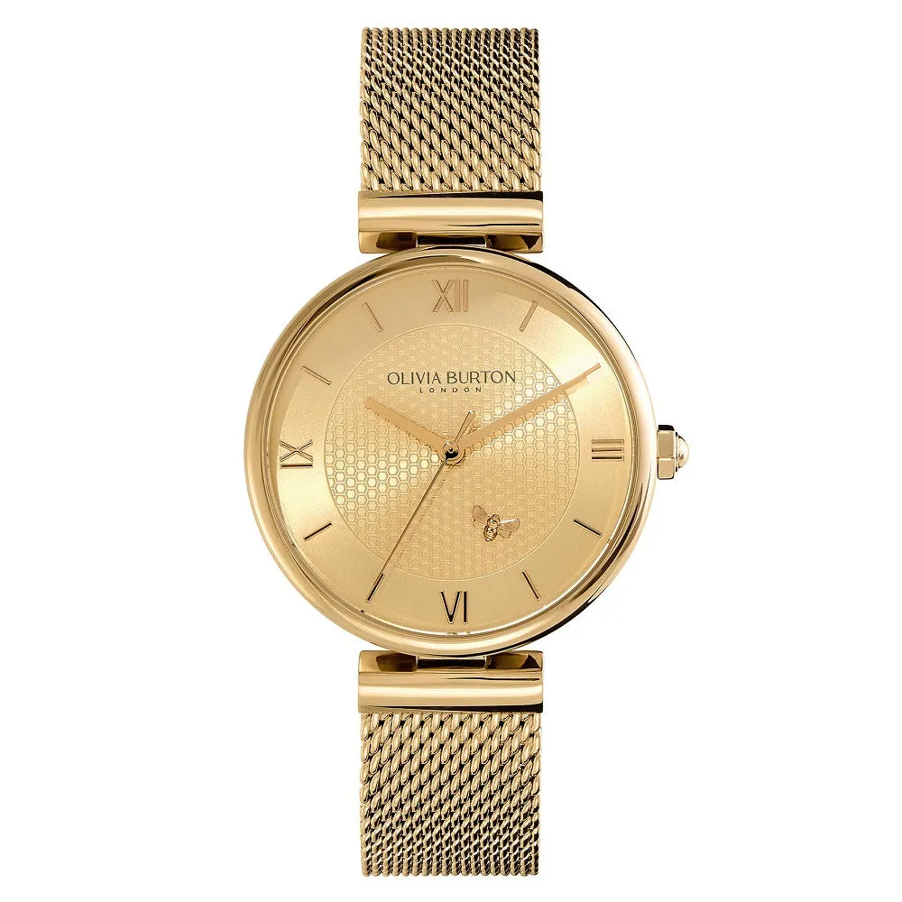 Olivia Burton Minima Bee Ladies Gold Plated Watch 24000096