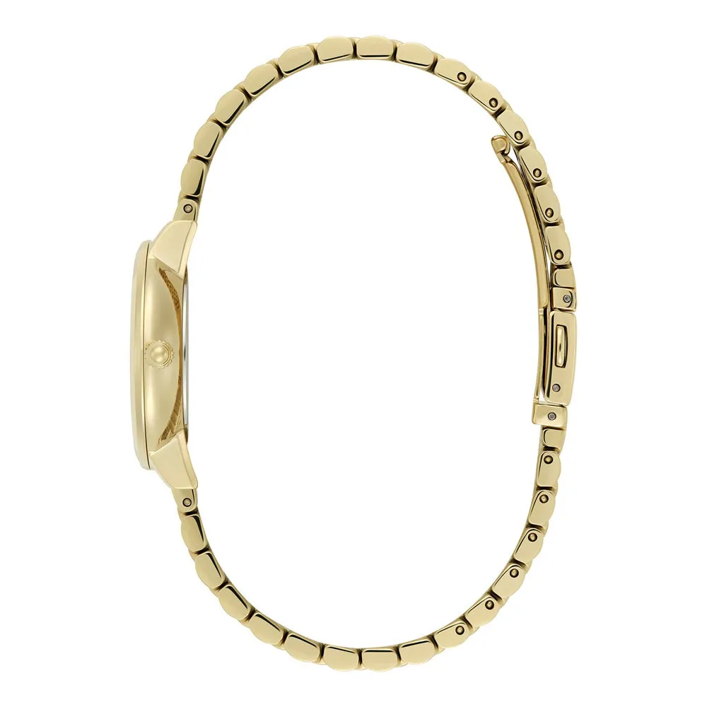 Olivia Burton Signature Honeycomb Ultra Slim Forest Green and Gold Watch 24000266