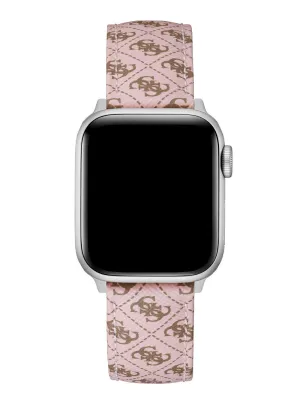 Pink Logo Leather Apple Strap (38-40MM) Guess