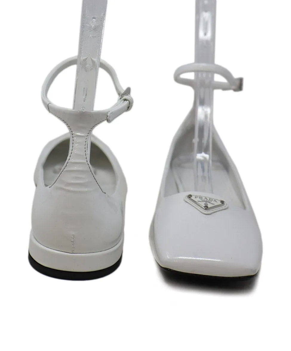 Prada White Patent Leather Flats sz 7
