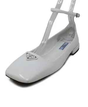 Prada White Patent Leather Flats sz 7