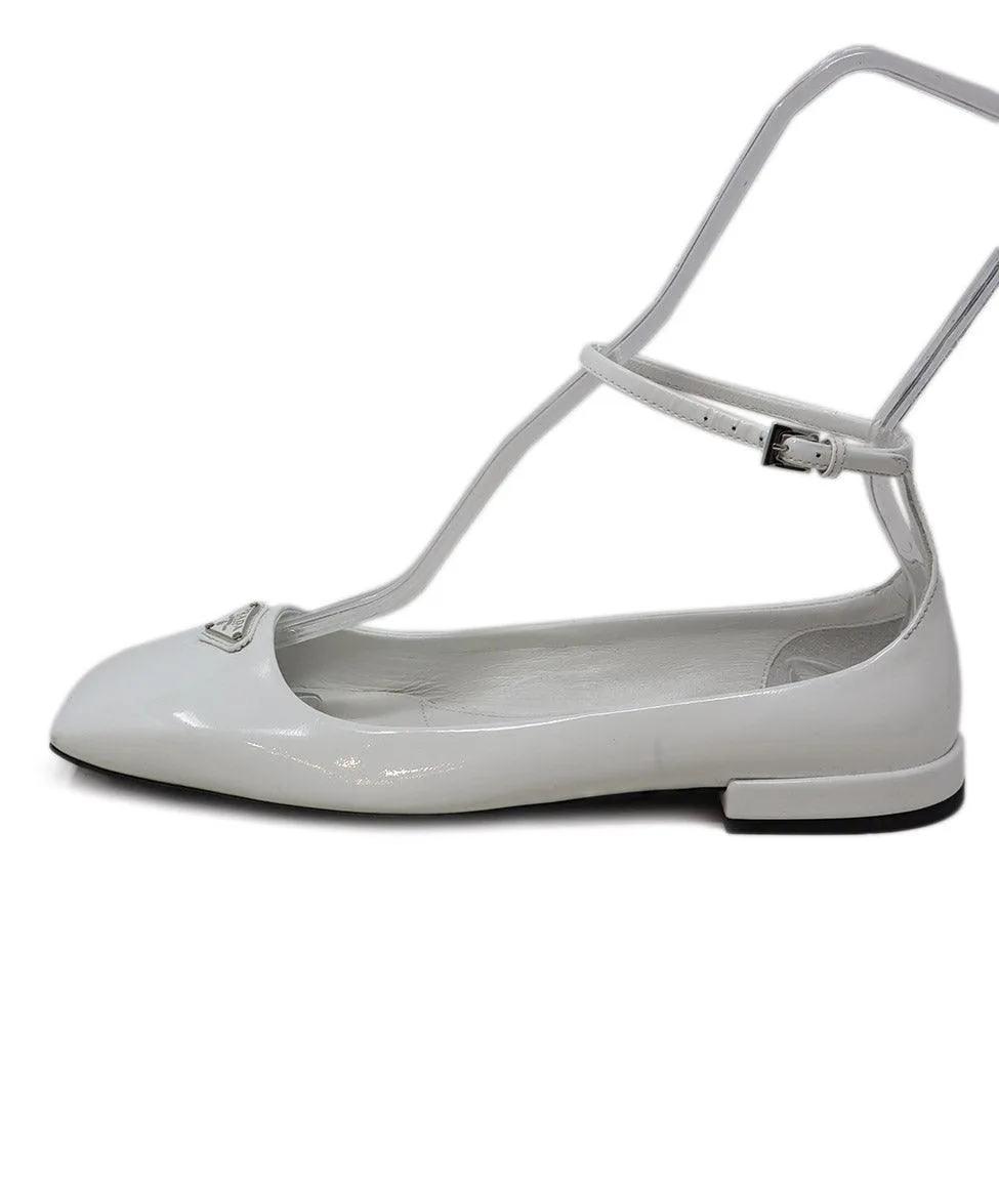 Prada White Patent Leather Flats sz 7