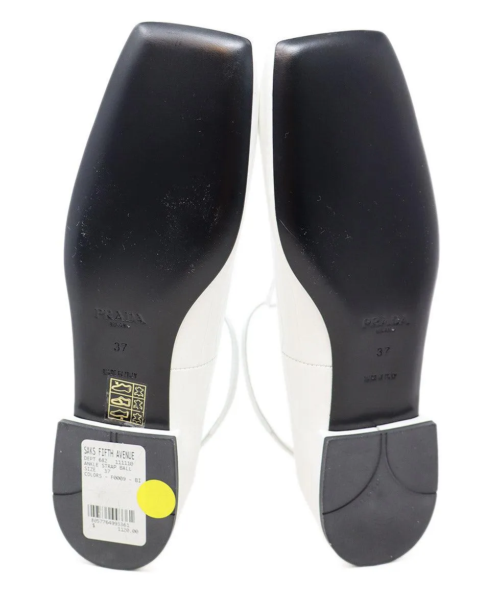 Prada White Patent Leather Flats sz 7