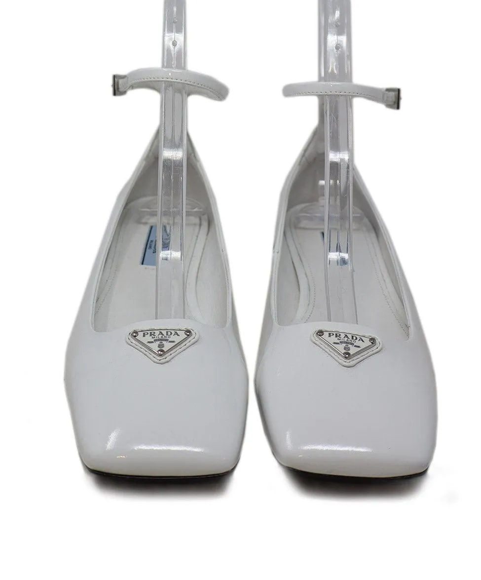 Prada White Patent Leather Flats sz 7