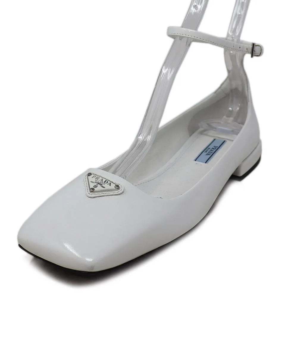 Prada White Patent Leather Flats sz 7