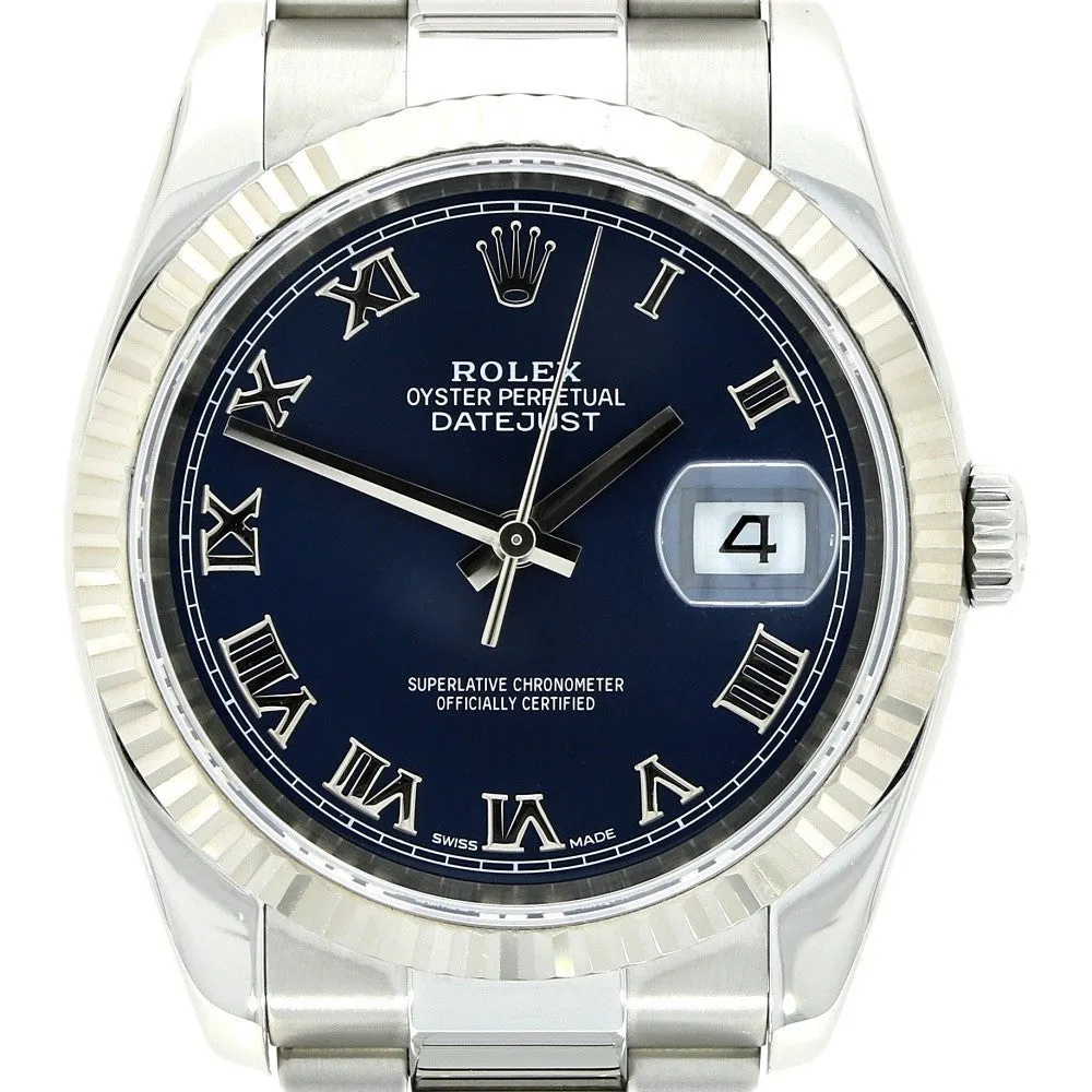Pre Owned Rolex Oyster Perpetual Datejust 36 Oyster Steel Mens Watch 116234 Papers RW0474 (2006)