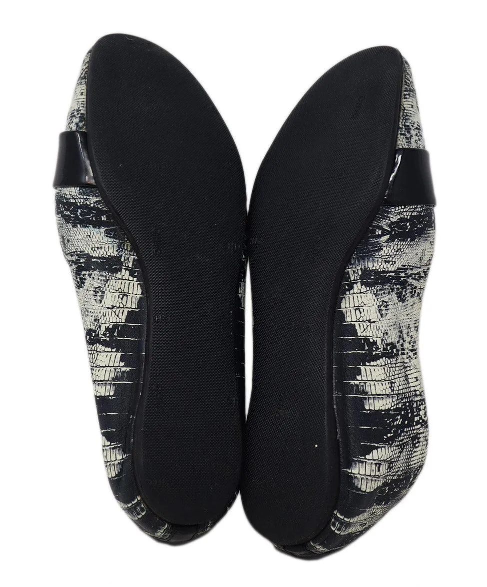 Reed Krakoff B&W Animal Print Leather Flats sz 7