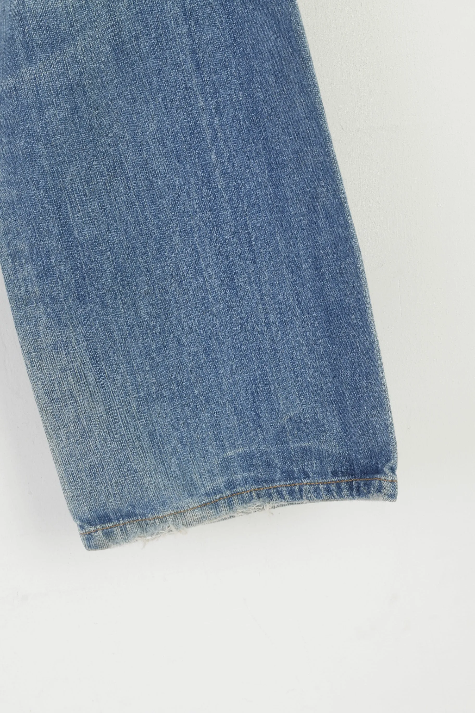Replay Men 36 Trousers Blue Denim Cotton Straight  Ripped Jeans Pants