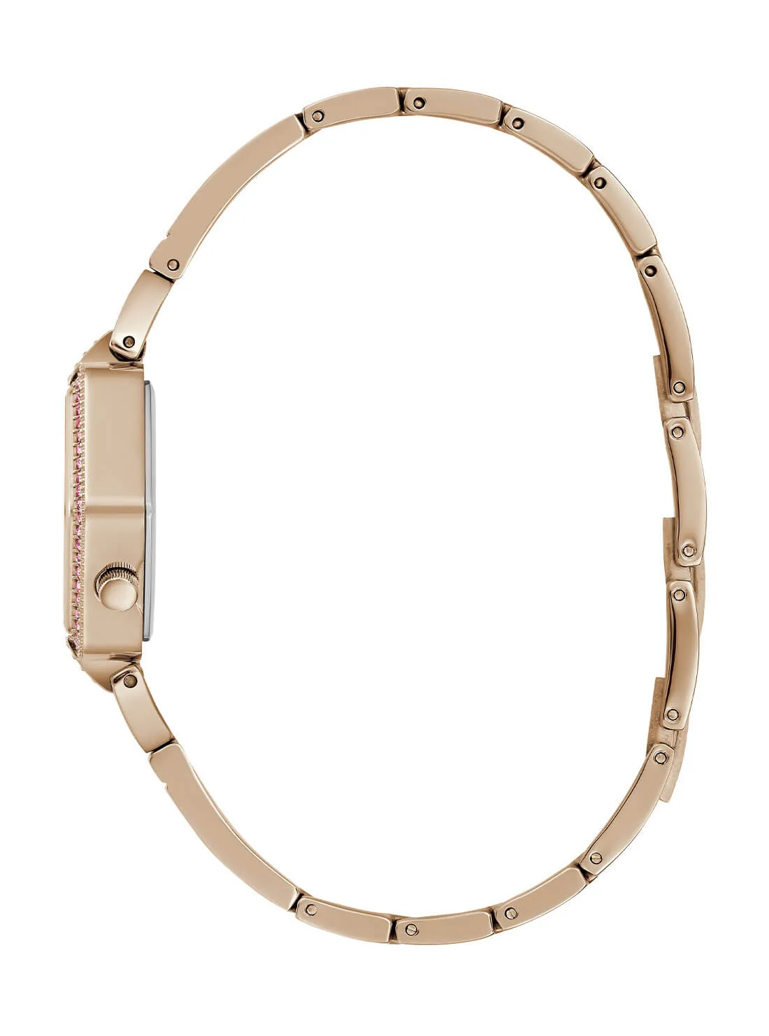 Rose Gold Audrey Glitz Hexagonal Link Watch Guess