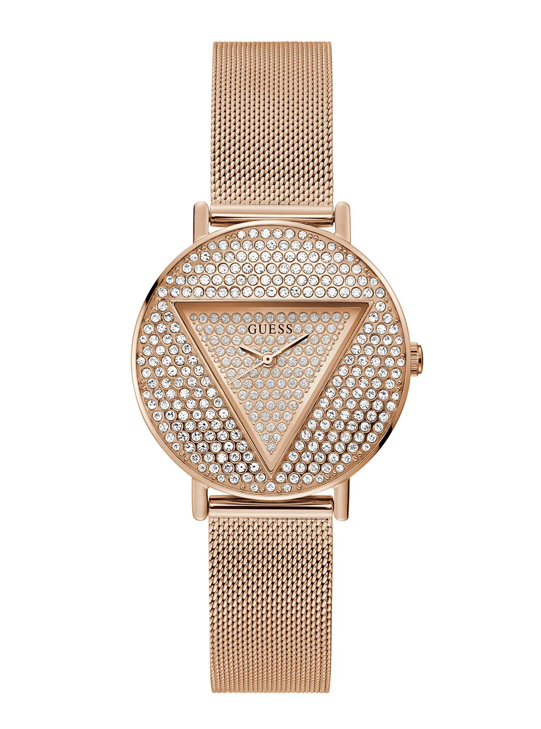 Rose Gold Iconic Crystal Mesh Watch Guess