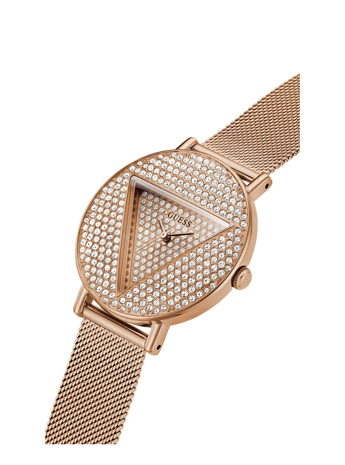 Rose Gold Iconic Crystal Mesh Watch Guess