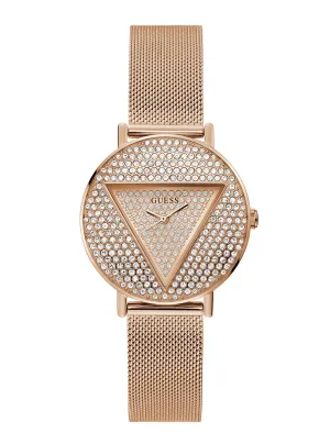 Rose Gold Iconic Crystal Mesh Watch Guess