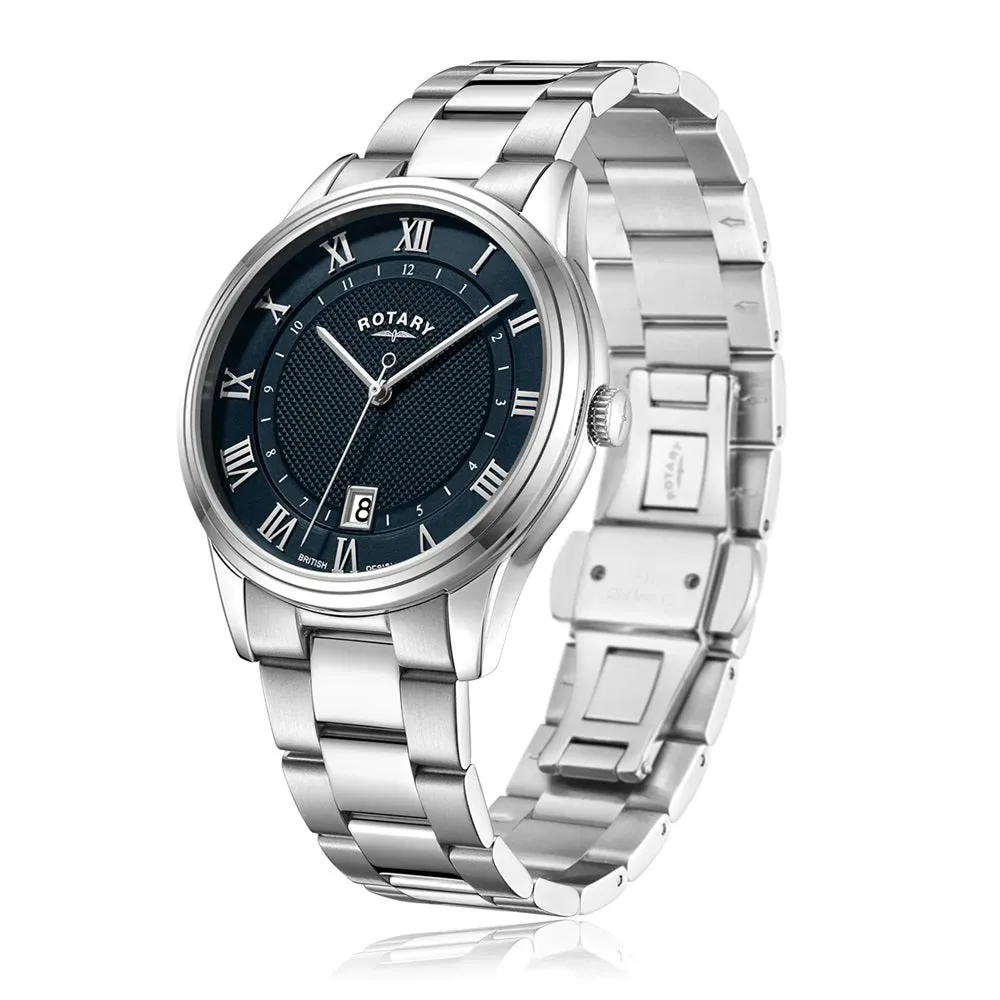 Rotary Dress Blue Dial Stainless Steel Mens Watch GB05390/66