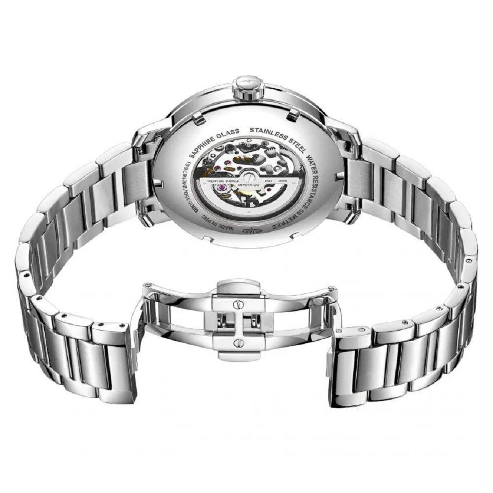 Rotary Greenwich Automatic Green Skeleton Dial Mens Watch GB05350/24
