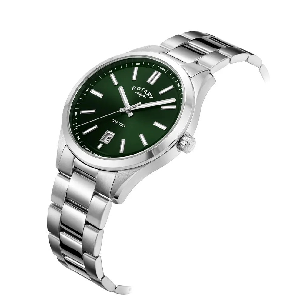 Rotary Oxford Green Dial Stainless Steel Mens Watch GB05520/24