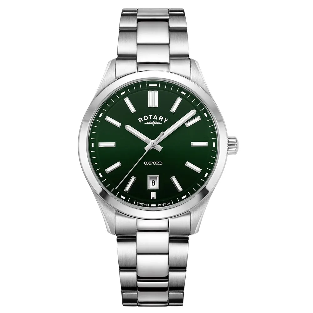 Rotary Oxford Green Dial Stainless Steel Mens Watch GB05520/24