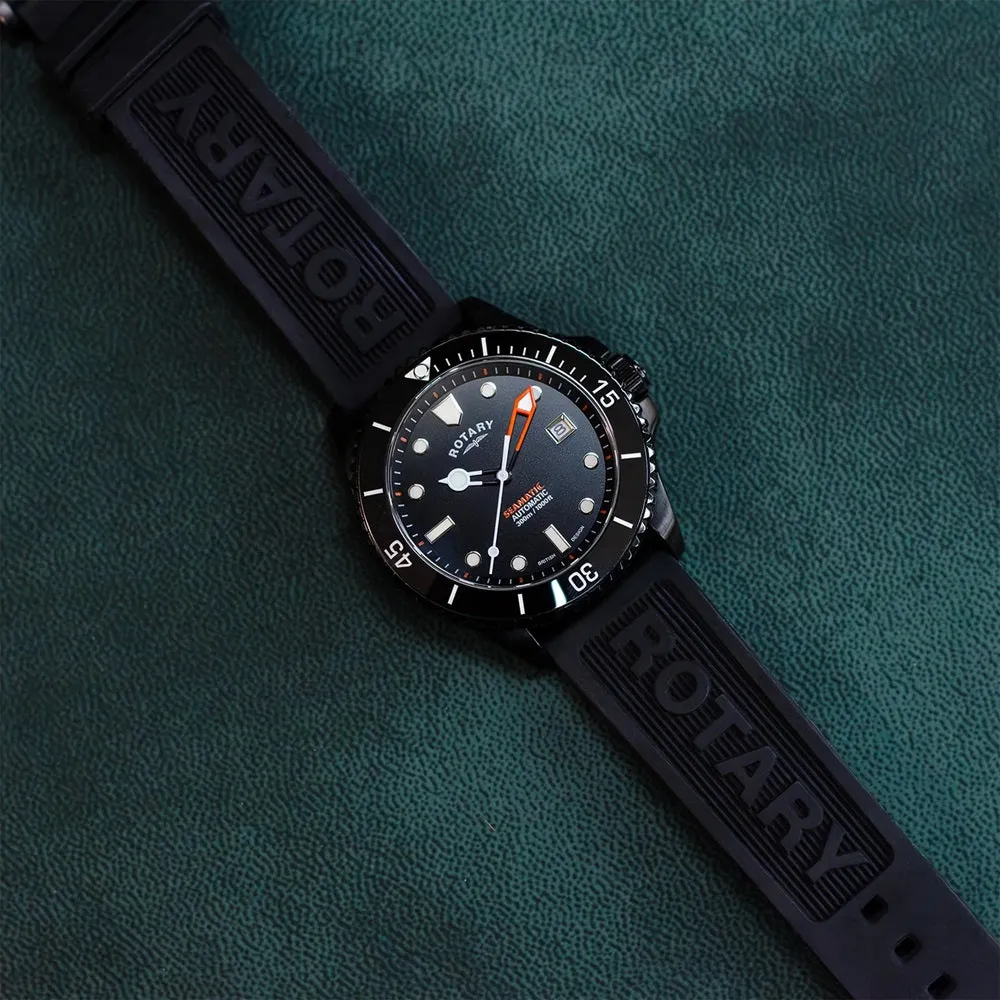 Rotary Seamatic Automatic Mens Divers Watch Black Edition GS05434/04