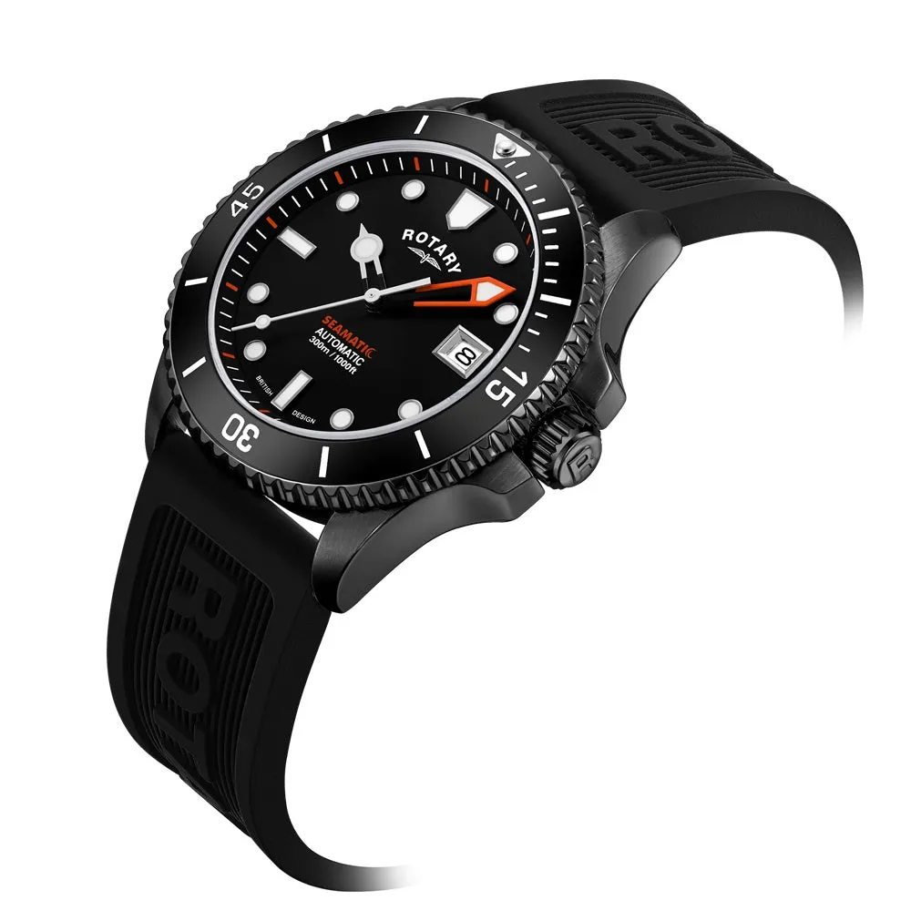 Rotary Seamatic Automatic Mens Divers Watch Black Edition GS05434/04