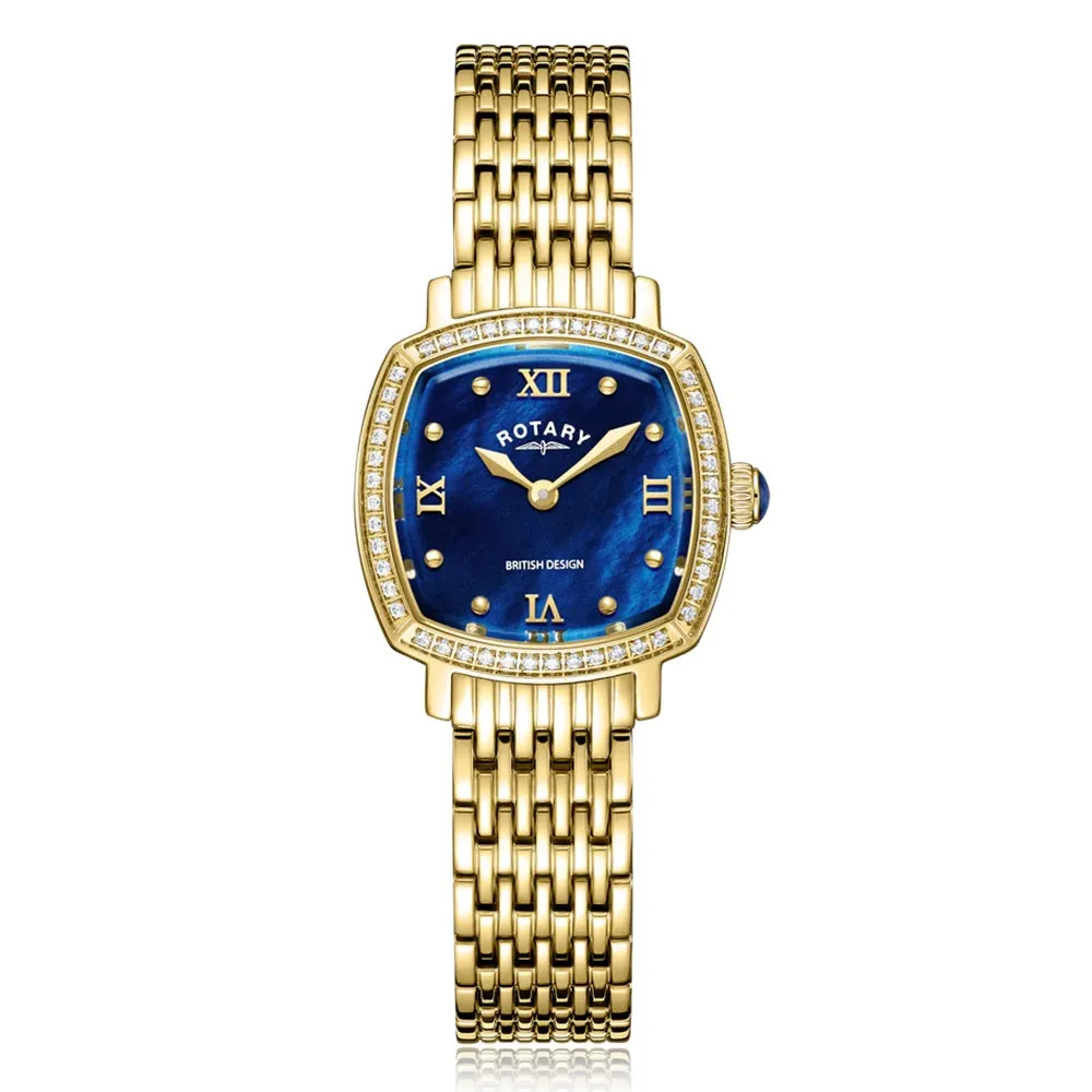 Rotary Traditional Crystal Set Gold Tone Ladies Watch LB05813/92