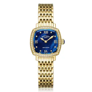Rotary Traditional Crystal Set Gold Tone Ladies Watch LB05813/92