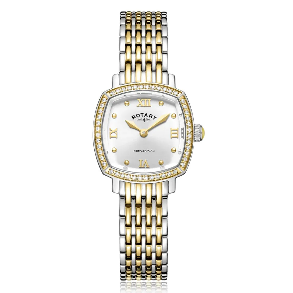 Rotary Traditional Crystal Set Two Tone Ladies Watch LB05811/70