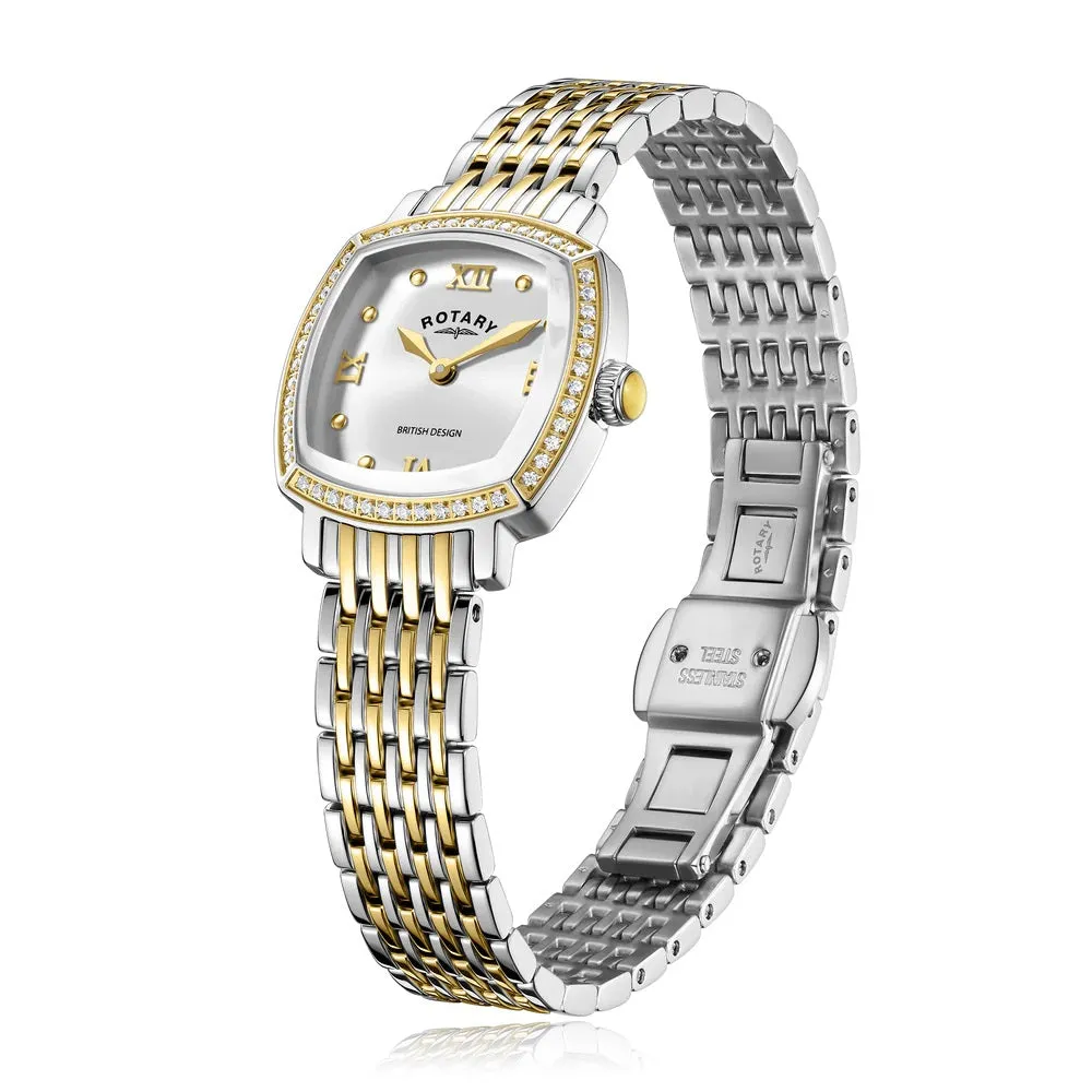 Rotary Traditional Crystal Set Two Tone Ladies Watch LB05811/70
