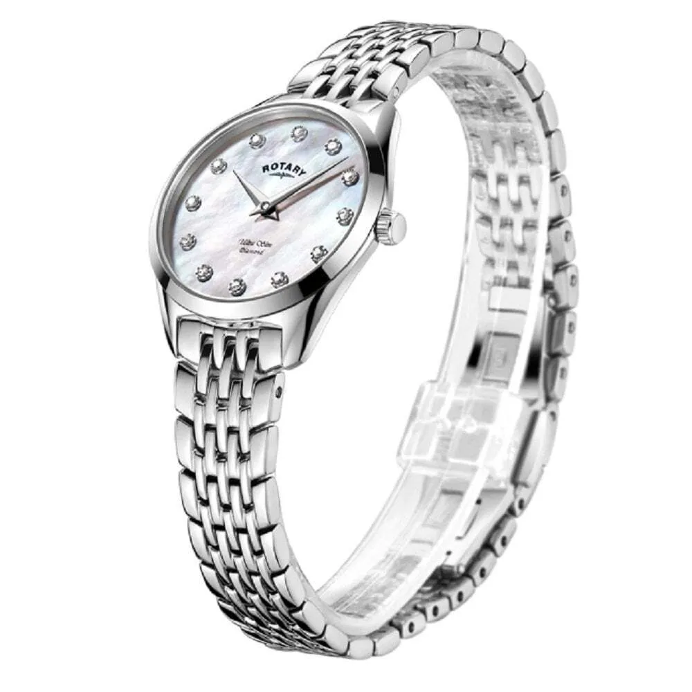 Rotary Ultra Slim Diamond Set Ladies Watch LB08010/07/D