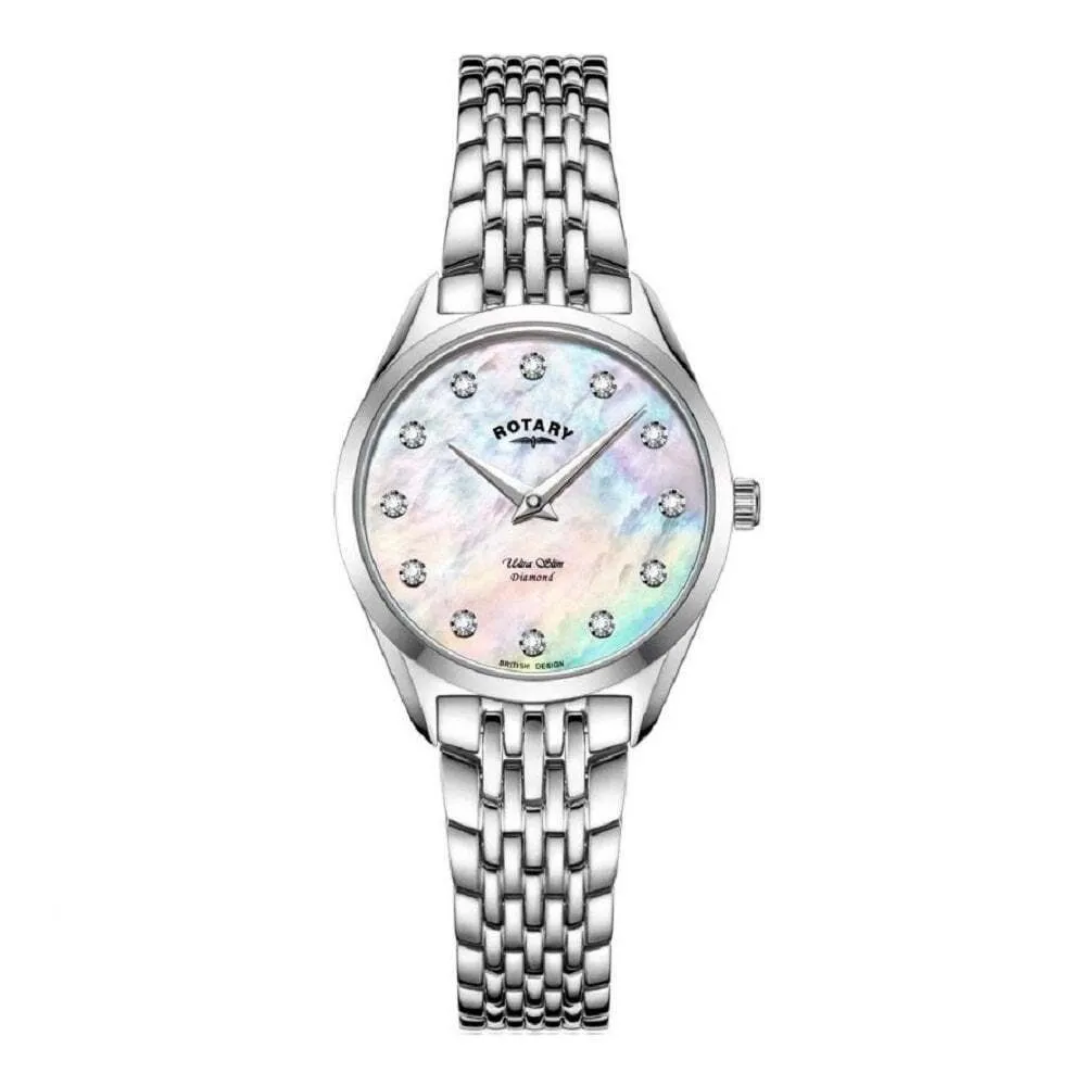 Rotary Ultra Slim Diamond Set Ladies Watch LB08010/07/D