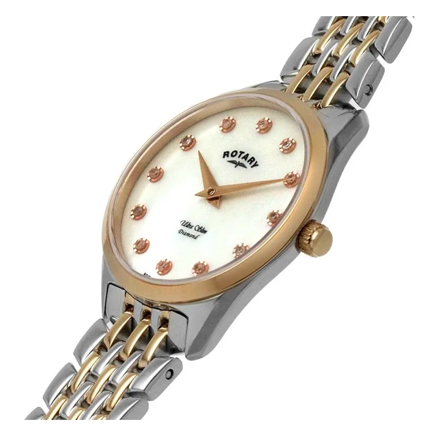 Rotary Ultra Slim Diamond Set Ladies Watch LB08012/14/D