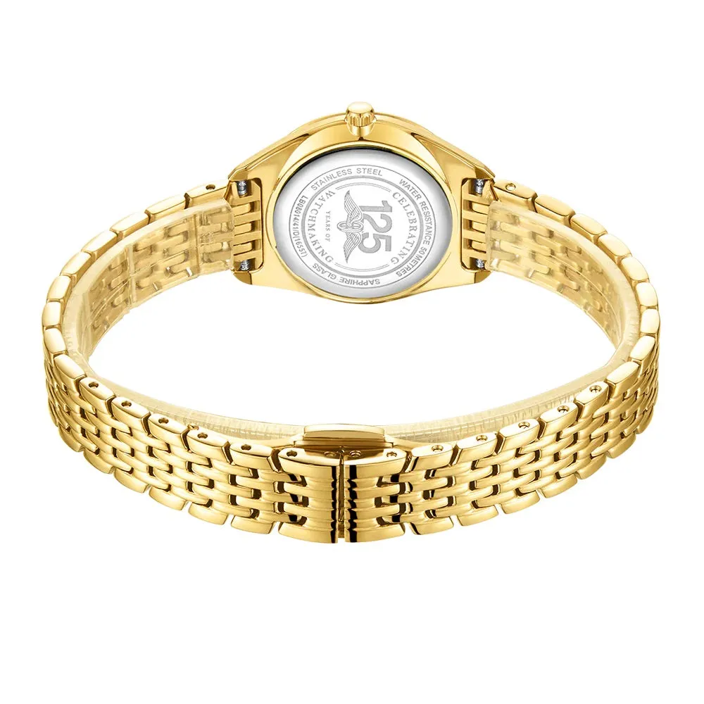Rotary Ultra Slim Gold Tone Ladies Watch LB08013/01